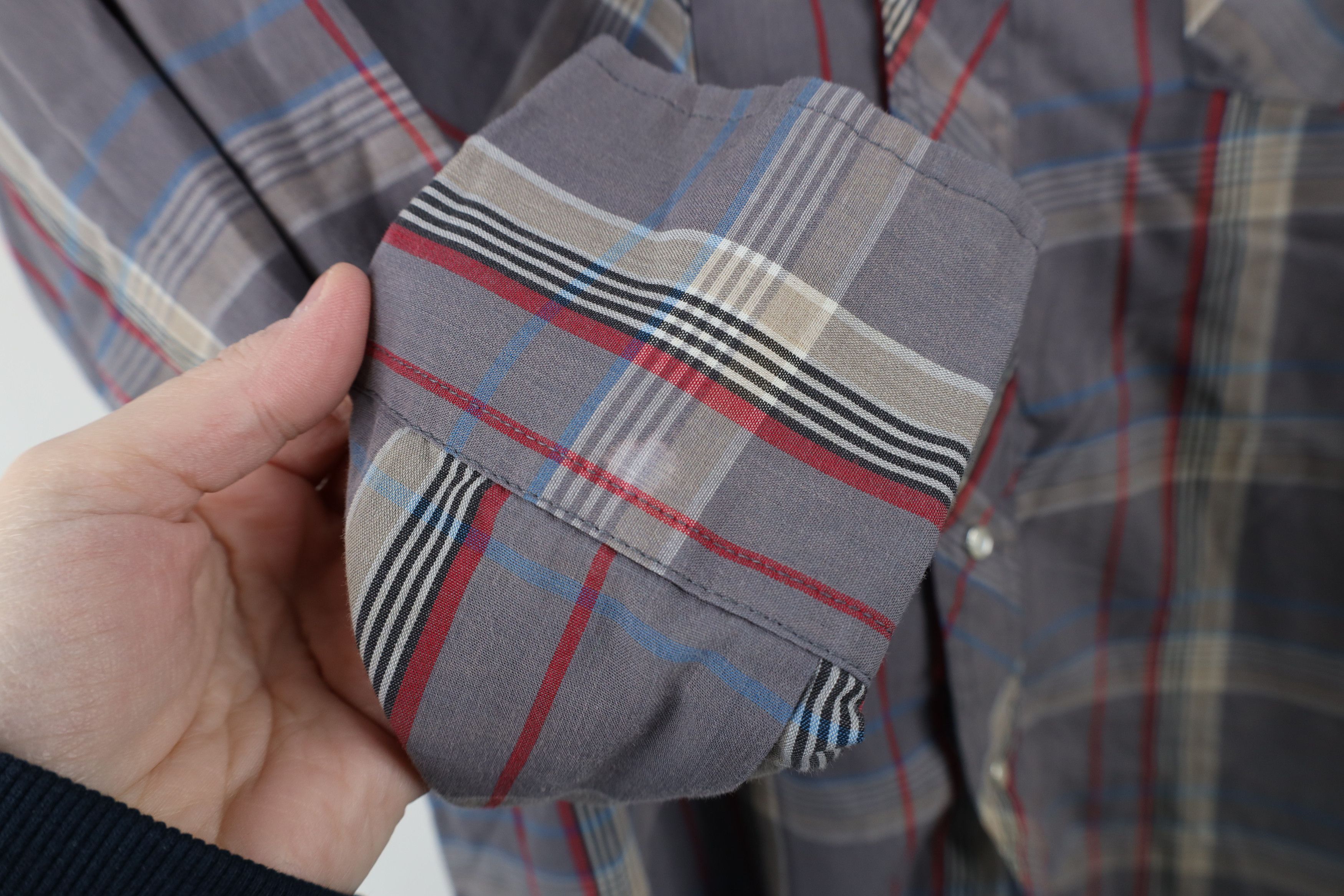Vintage × Wrangler Vintage 90s Wrangler Western Cowboy Snap Button Shirt Plaid Size US L / EU 52-54 / 3 - 6 Thumbnail