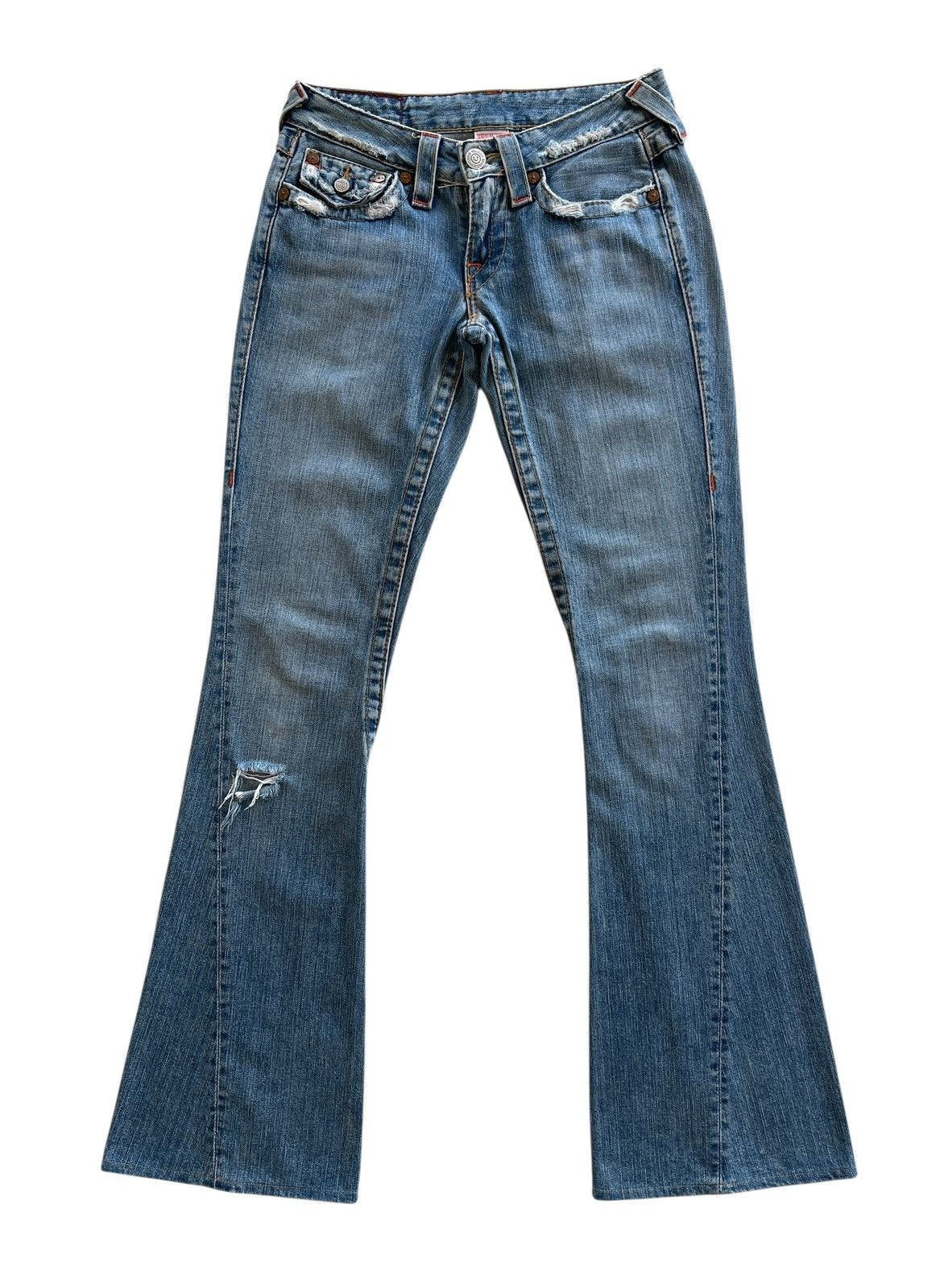 True Religion True Religion Distressed Flare Women Denim Size 26" / US 2 / IT 38 - 1 Thumbnail