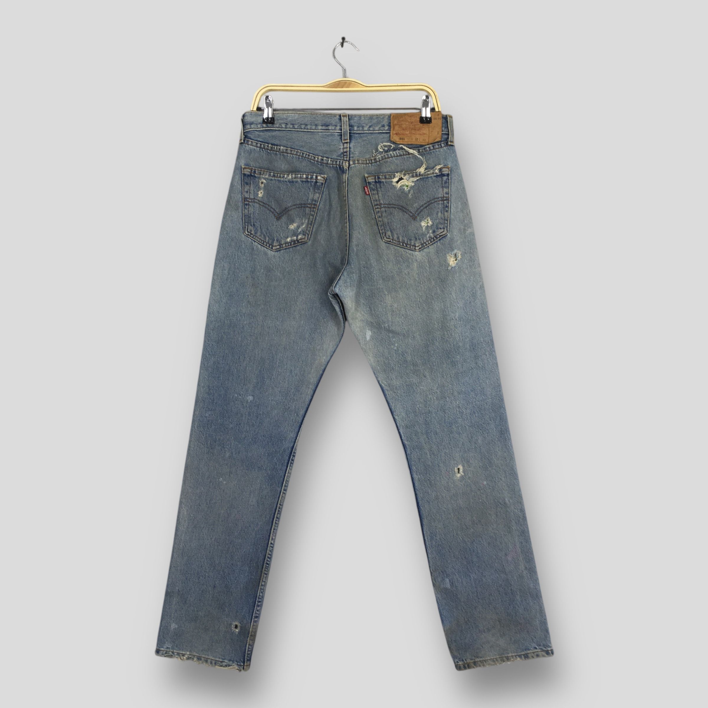 Levi's Size 31x28.5 Vintage 90s Levi's 501 Distressed Jeans S1867 Size US 31 - 7 Thumbnail