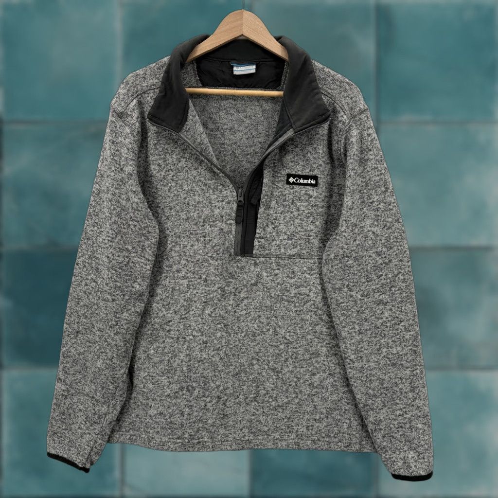 Vintage Columbia Pullover Hoodie/Mock Neck Fleece Half Zip 1/4 Zip Pockets Gray Mens XL Outdoor Hiking Sweatshirt Size US XL / EU 56 / 4 - 1 Thumbnail