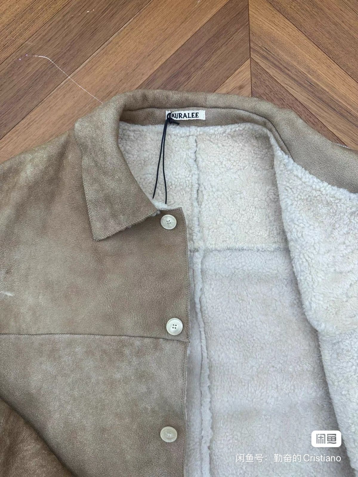 Auralee Auralee Beige Merino Mouton Shearling Shirt Jacket Size US L / EU 52-54 / 3 - 3 Thumbnail