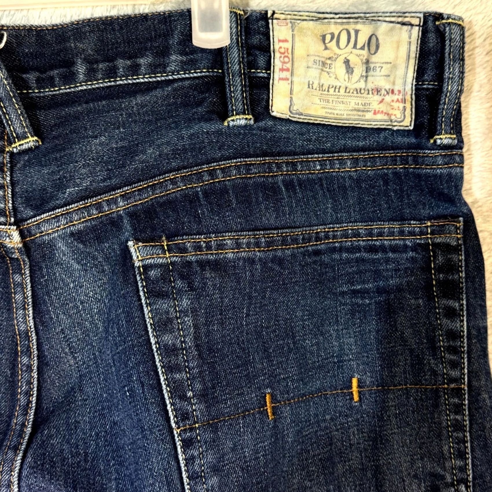 Polo Ralph Lauren Polo Ralph Lauren Jeans Men’s 38 x 32 Blue Denim Mid-Rise Straight Leg 5-Pocket Button Zip Fly Size US M / EU 48-50 / 2 - 7 Thumbnail