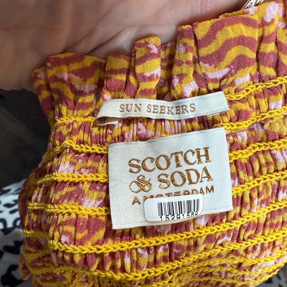 Scotch & Soda Scotch & Soda Gold Smocked Peplum Tank Top Size M / US 6-8 / IT 42-44 - 8 Thumbnail