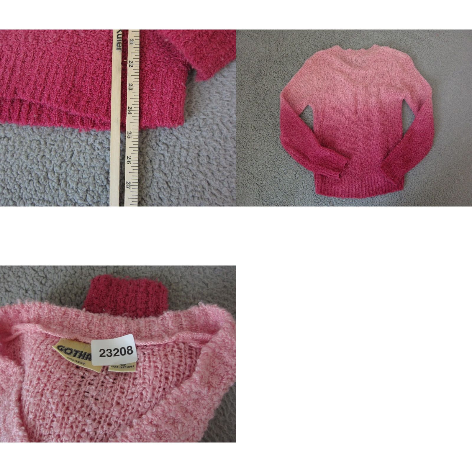 Vintage VINTAGE Gotham Sweater Womens Medium Pink Dip Dye Fuzzy Ladies V Neck 80s Size M / US 6-8 / IT 42-44 - 8 Thumbnail