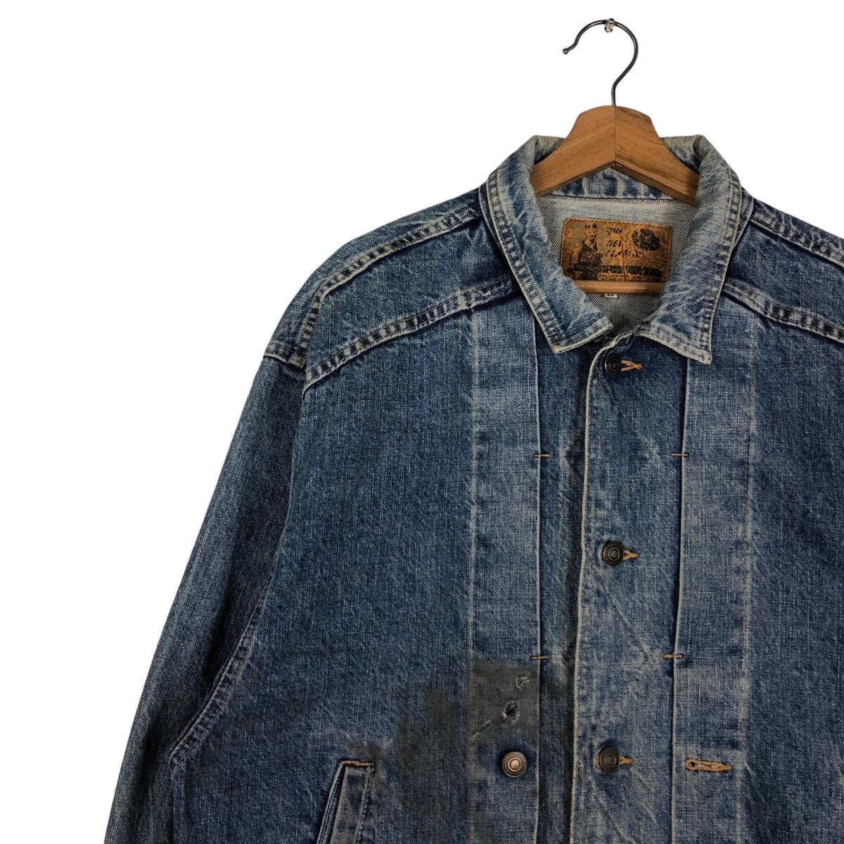 Japanese Brand 🔥Vintage Trucker Denim Biker Jacket Inspire Toyo Enterprise Size US M / EU 48-50 / 2 - 6 Thumbnail