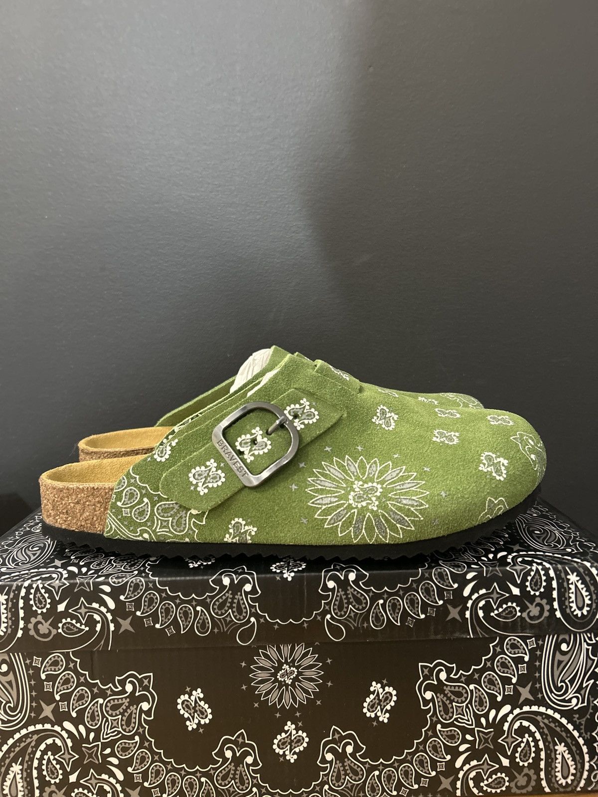 Bravest Studios Bravest Studious Olive Paisley Mules Size US 10 / EU 43 - 2 Thumbnail