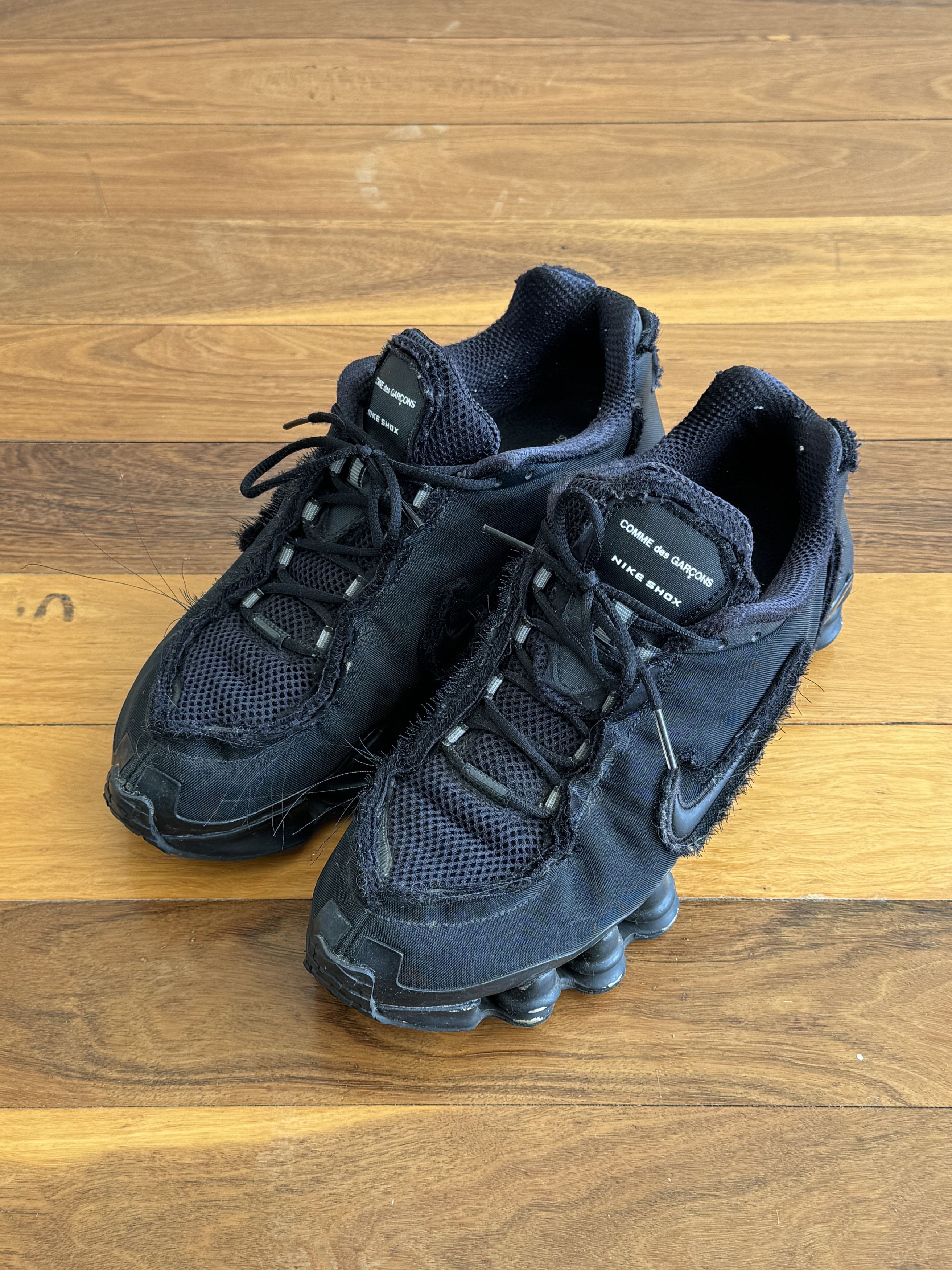 Pre-owned Comme Des Garçons X Nike Shox Tl Shoes In Black