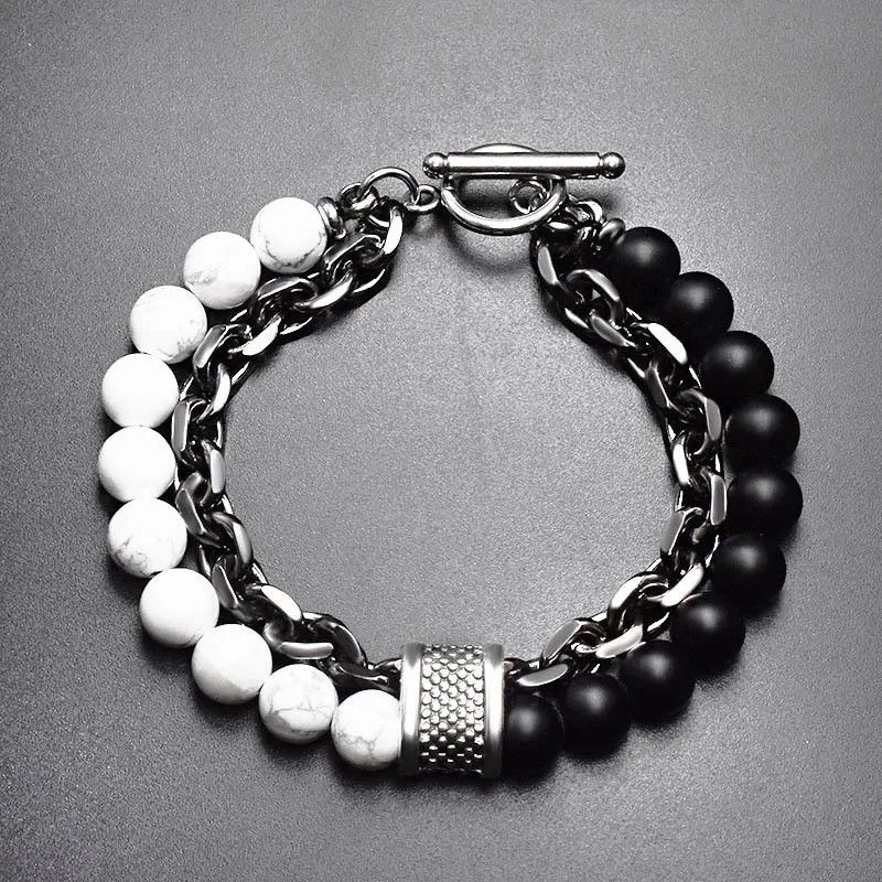 Designer × Jewelry Tiger Eye Stone Beaded Bracelet Stainless Steel Size ONE SIZE - 2 Thumbnail