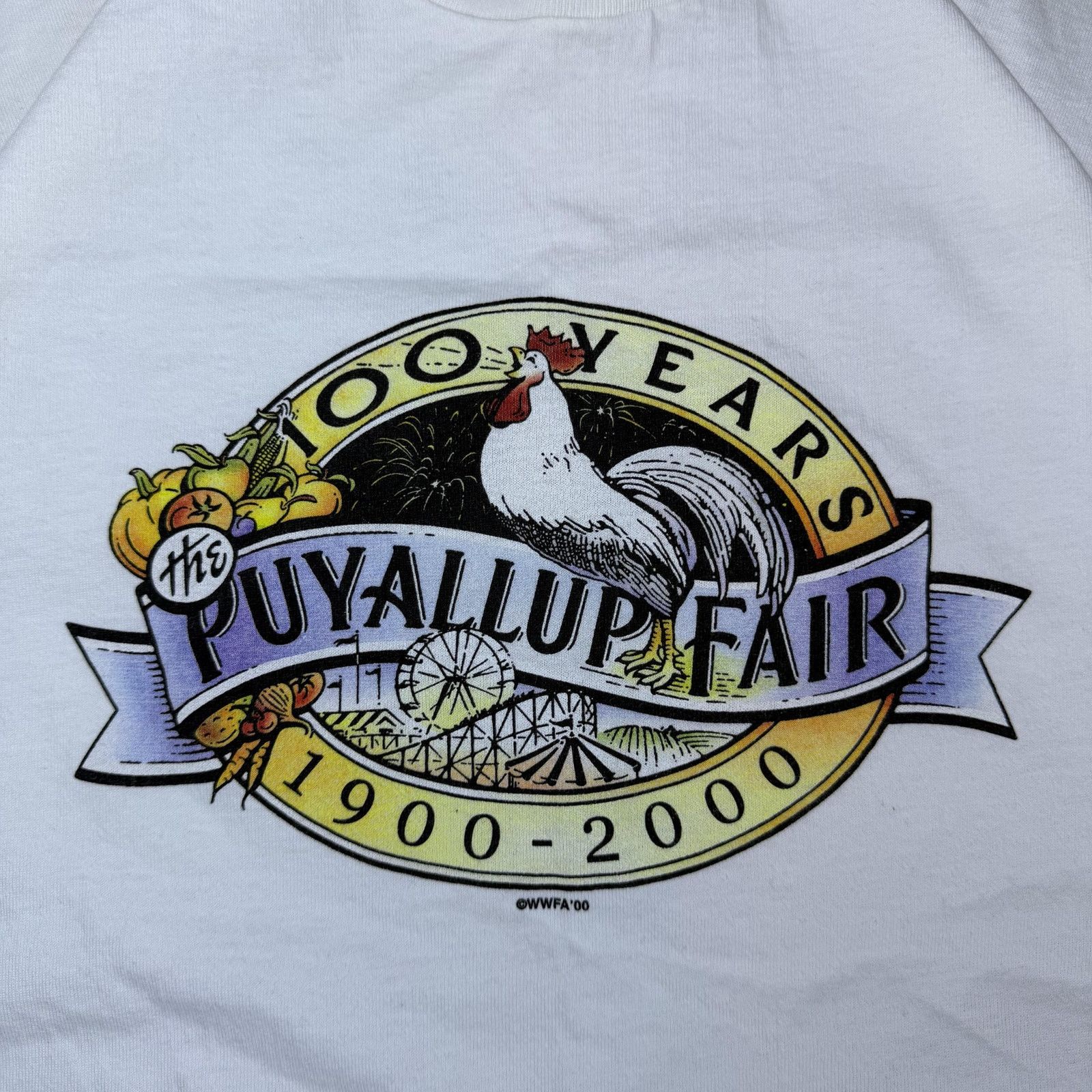 Port & Company Vintage 2000 Puyallup Fair 100 Years T-Shirt XL White Size US XL / EU 56 / 4 - 5 Thumbnail