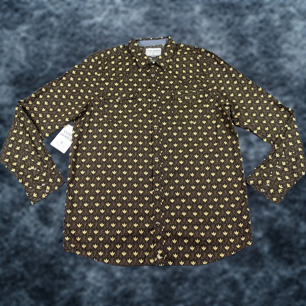 Cody James Cody James Shirt Mens 2XL Tall Brown Geometric Pattern Western Snap Long Sleeve Size US XXL / EU 58 / 5 - 1 Thumbnail