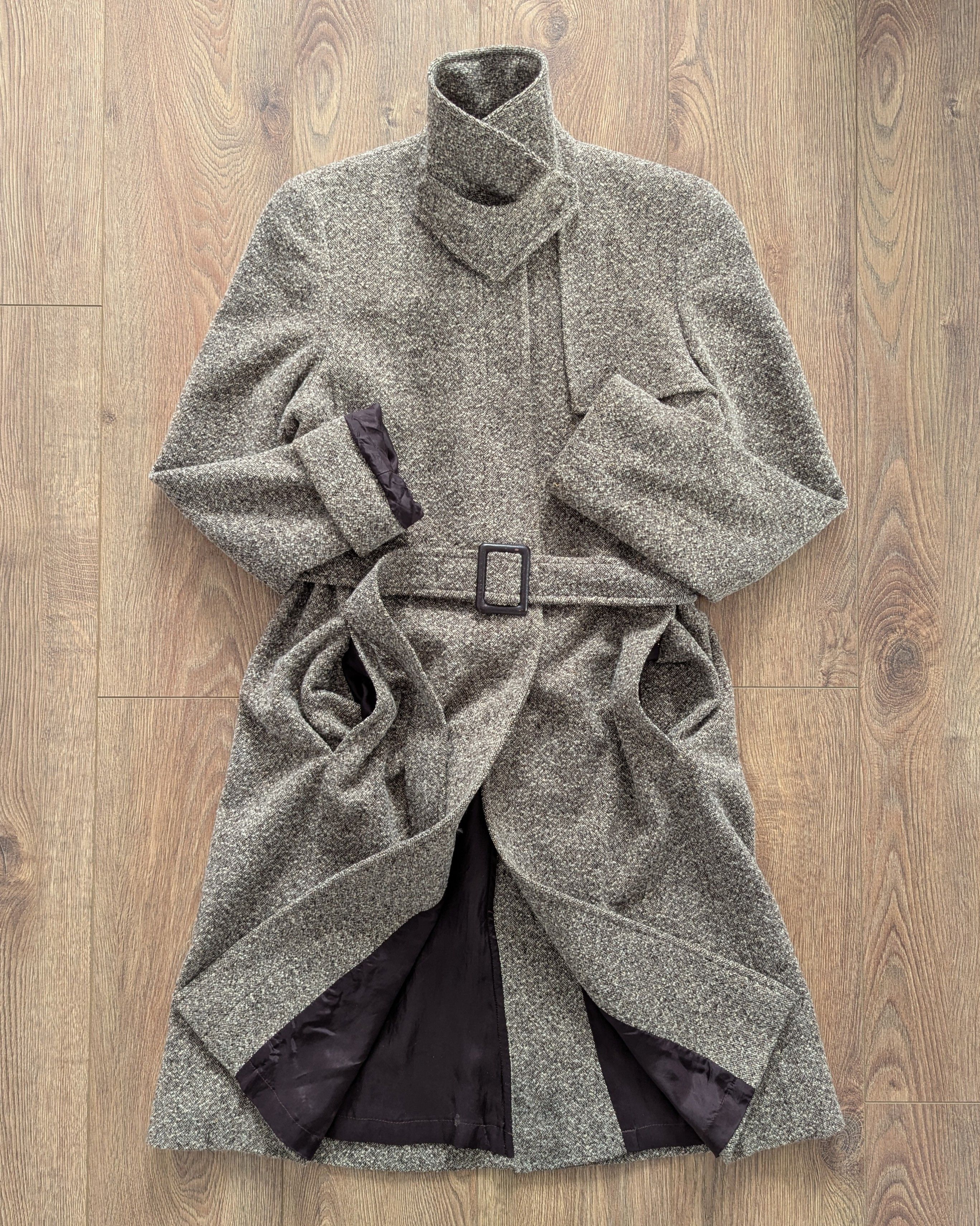 Akris AKRIS Wool Tweed Pattern Long Coat Gray Luxury Brand Size M / US 6-8 / IT 42-44 - 6 Thumbnail