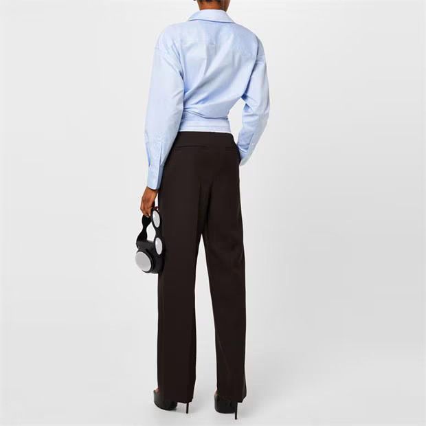 Alexander Wang o1g2r1mq0824 High Waisted Pleat Trousers in Fig Brown Size 34" / US 12 / IT 48 - 5 Thumbnail