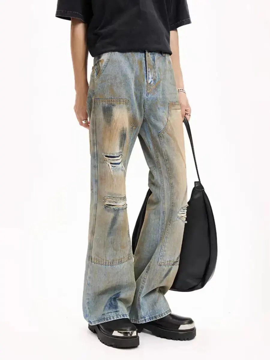Japanese Brand Street style dirty ripped jeans Size US 32 / EU 48 - 3 Thumbnail