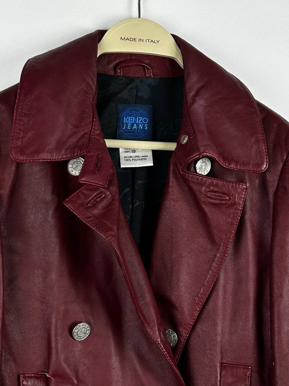 Japanese Brand × Kenzo × Vintage Vintage Kenzo HOMME Leather Japanese Trench Coat Size S / US 4 / IT 40 - 5 Thumbnail