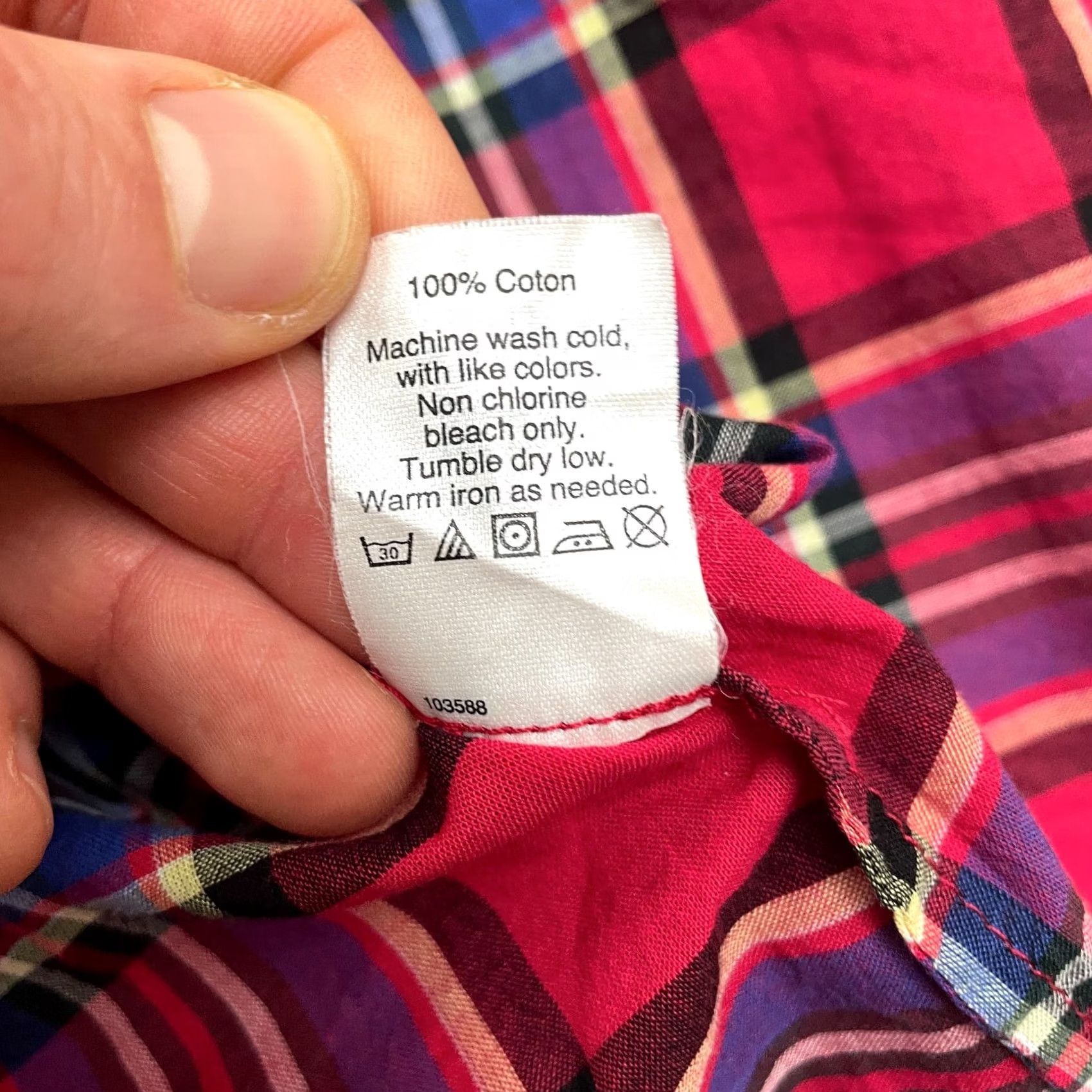J.Crew J.Crew Shirt Women 2XS Red Blue Plaid Button-Down Long Sleeve Cotton Crewneck? No Size XXS / US 00 / IT 34 - 6 Thumbnail
