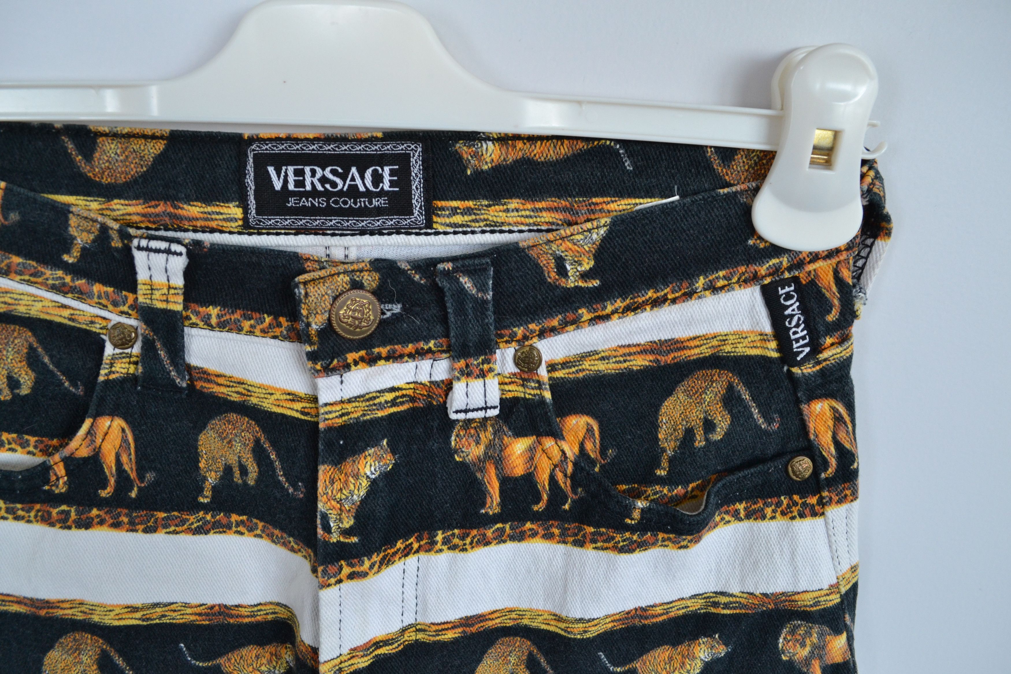 Versace Jeans Couture VERSACE Jeans Pants Printed Tiger Lion Denim Vintage 90s Size 30" / US 8 / IT 44 - 5 Thumbnail