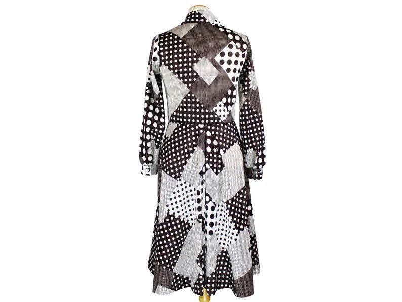 Sears Vintage 1970’s Polka Dot Maxi Dress Collared Long Sleeve USA Size M / US 6-8 / IT 42-44 - 2 Thumbnail