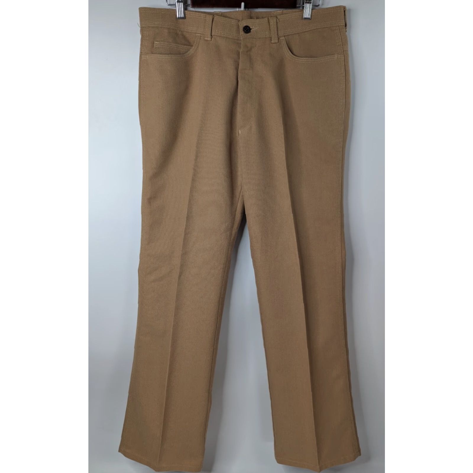 Levi's VINTAGE Levi's Action Slacks Pants Men 35x31 Beige Twill Pleated 90s Preppy Size US 35 - 3 Thumbnail