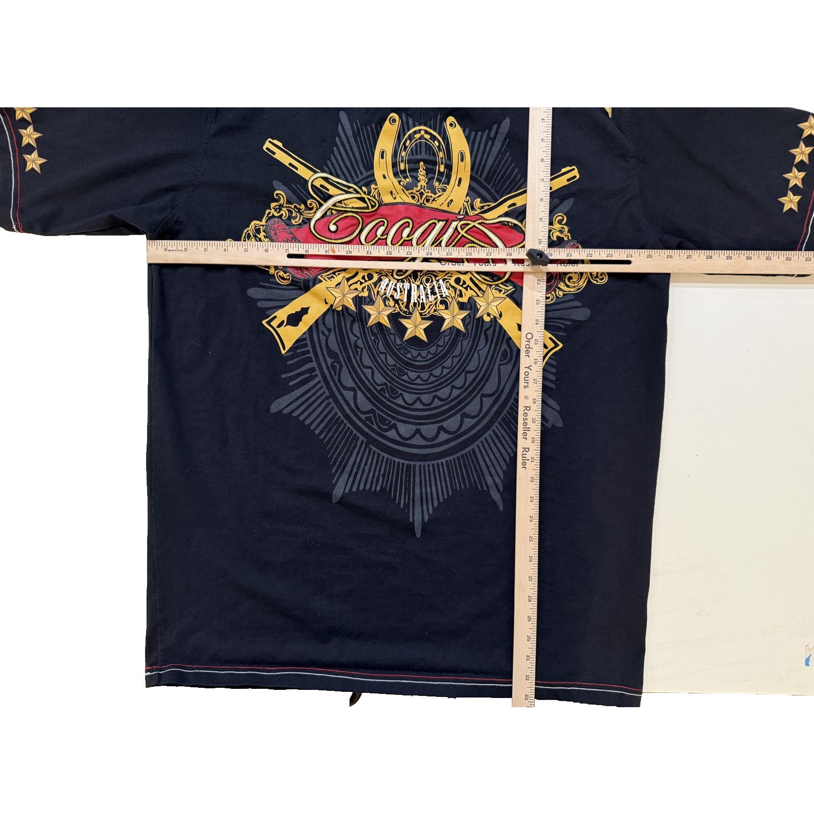 Coogi Vintage Coogi Shirt Mens 3XL Blk Gold Stars Guns Hip Hop Y2K Size US XXL / EU 58 / 5 - 6 Thumbnail