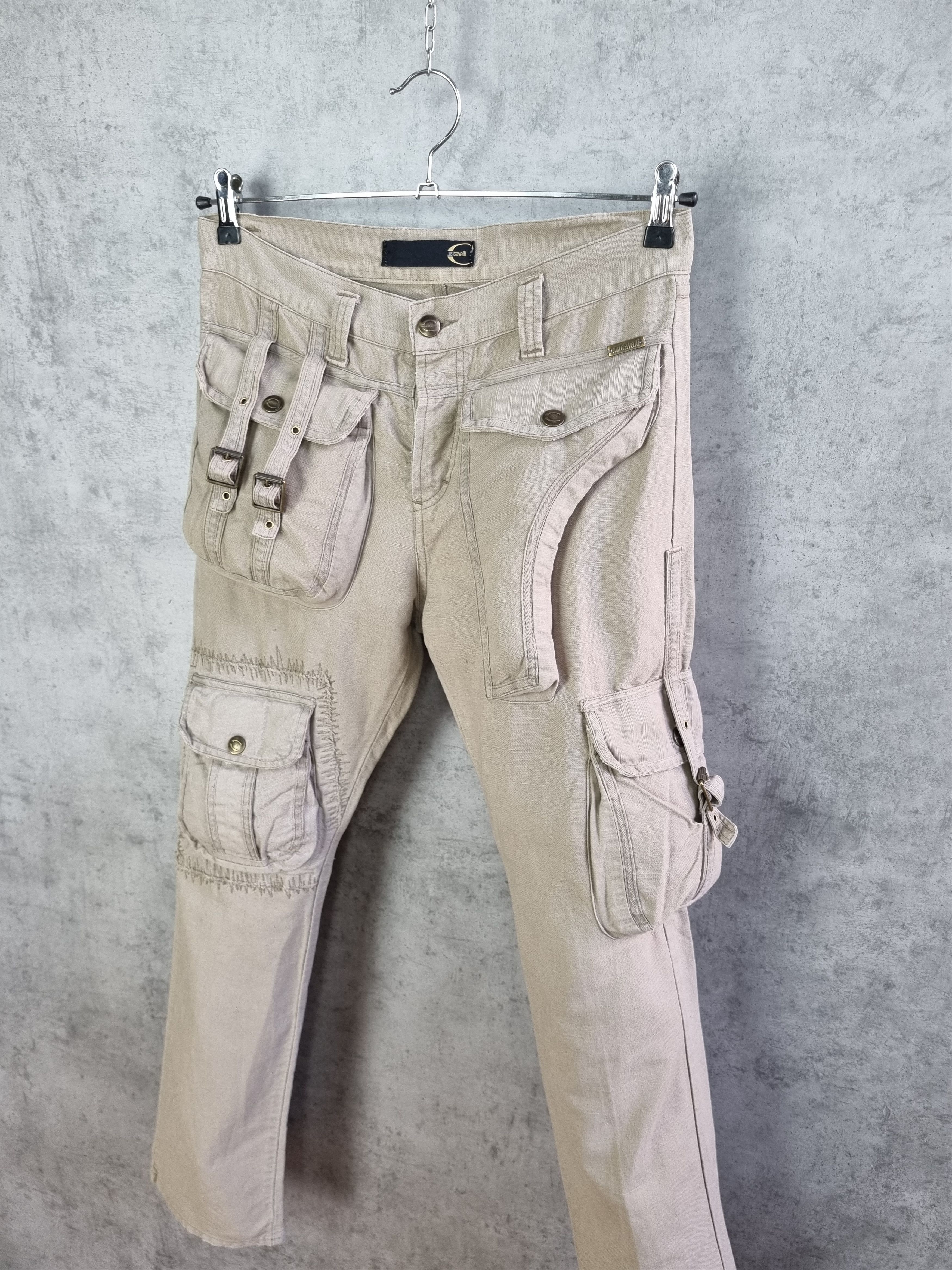 Just Cavalli 2006 Just Cavalli Cargo Gun Pocket Utility Linen Pant Size US 30 / EU 46 - 19 Thumbnail