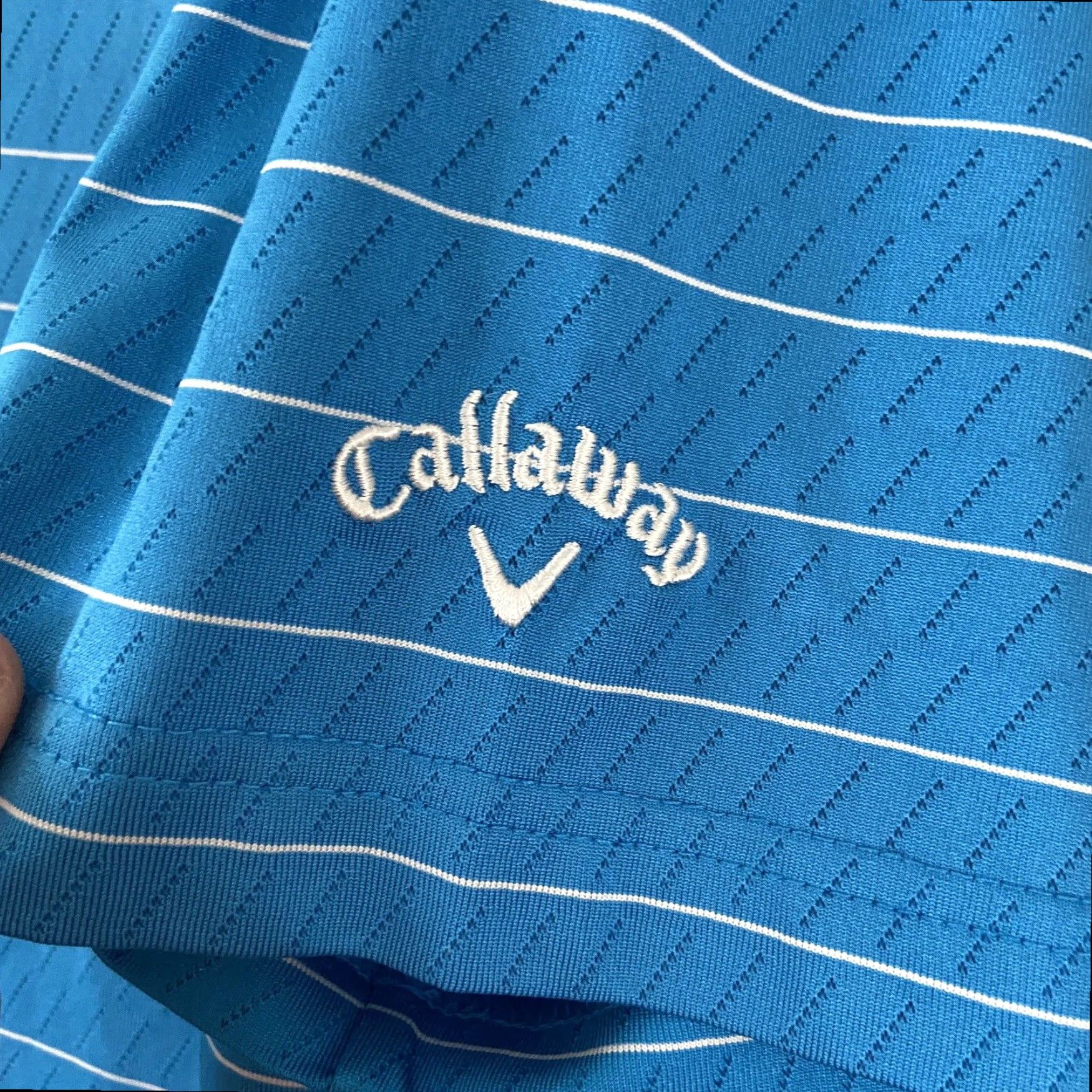 Callaway Callaway Golf Polo Mens Blue Striped Opti-Dri Short Sleeve XL Size US XL / EU 56 / 4 - 4 Thumbnail