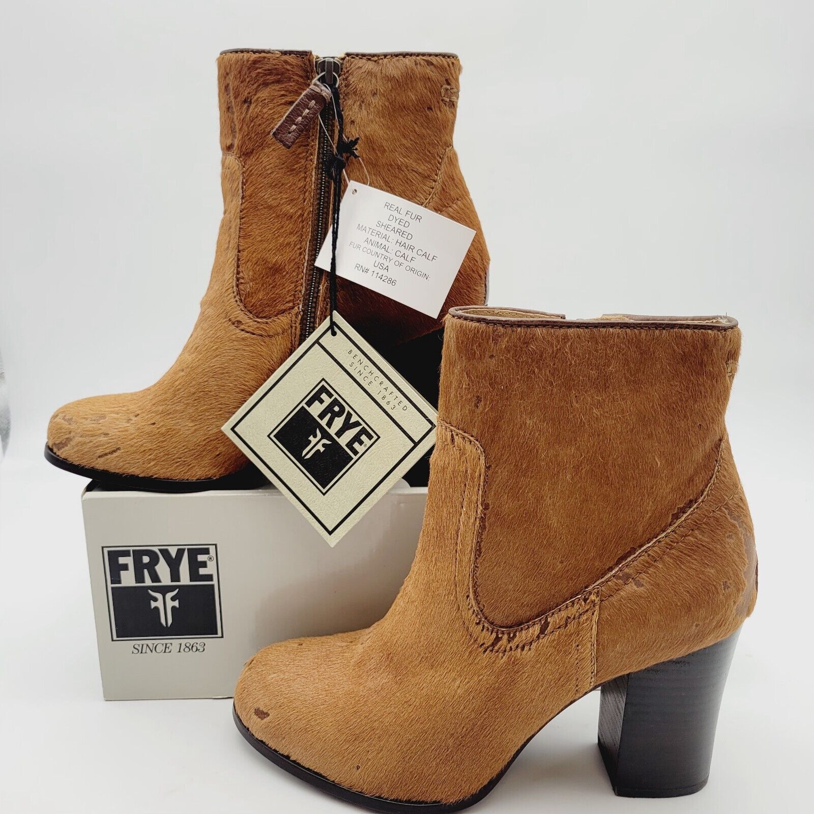 Frye FRYE Women's Parker Short Boots Cognac Size 9.5 Medium (M) Size US 9.5 / IT 39.5 - 1 Thumbnail