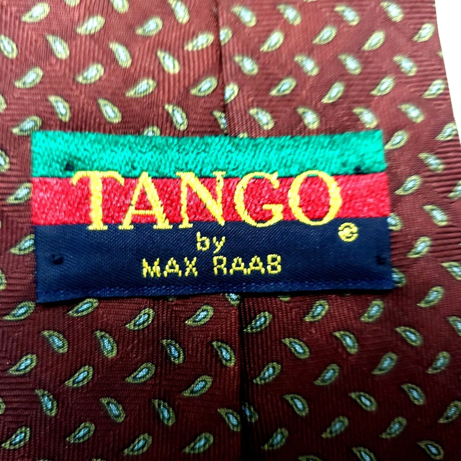 Vintage Tango by Max Raab Silk Tie Golf Novelty Brown Red Short Size ONE SIZE - 3 Thumbnail