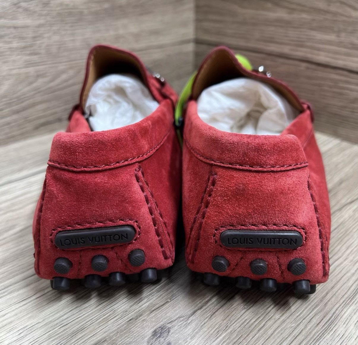 Louis Vuitton Louis Vuitton Porto Vecchio Red Circle Logo Loafers J41 Size US 8 / EU 41 - 4 Thumbnail