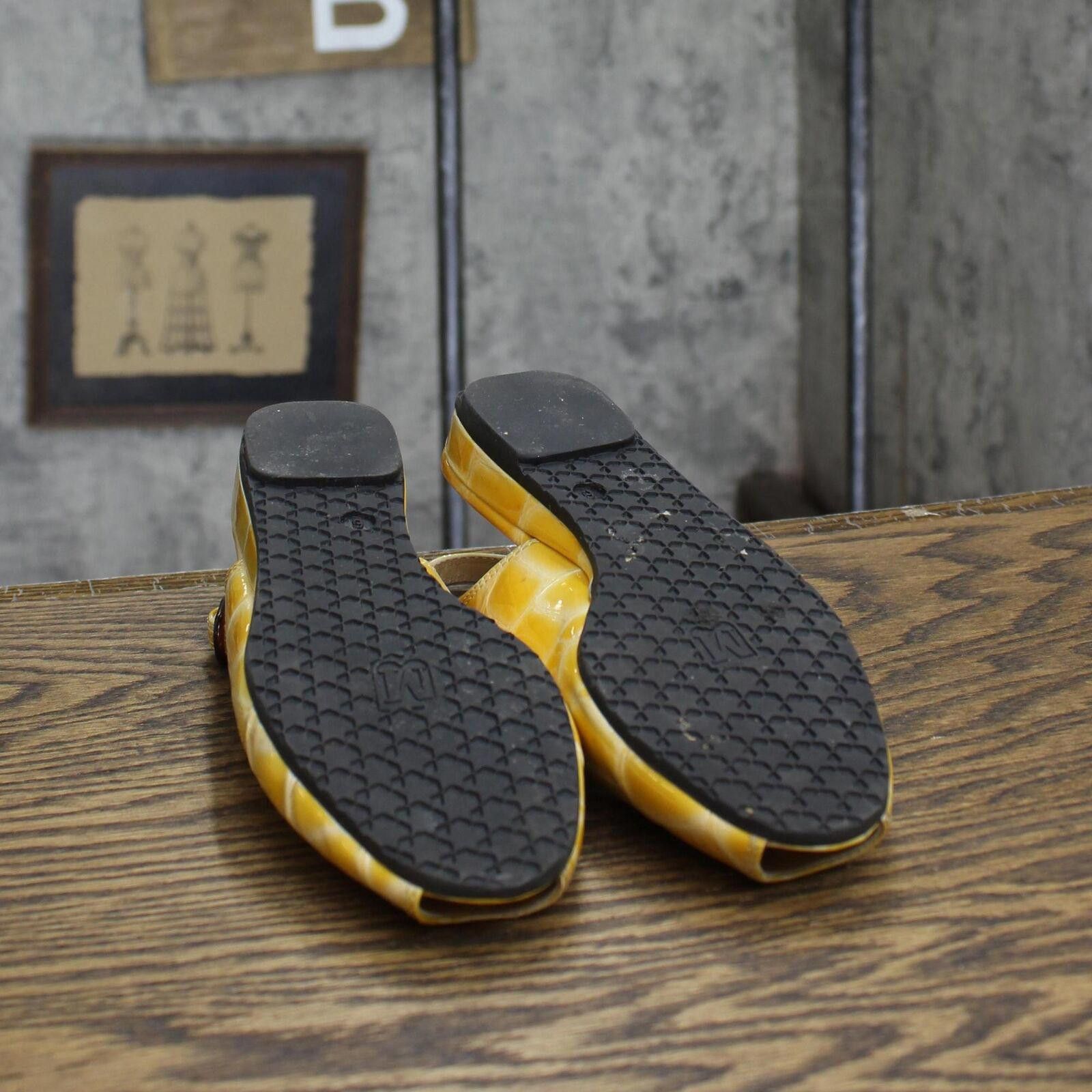 Bruno Magli Bruno Magli Womens Leather Low Wedge Strap Sandals Yellow 6B Size US 6 / IT 36 - 5 Thumbnail