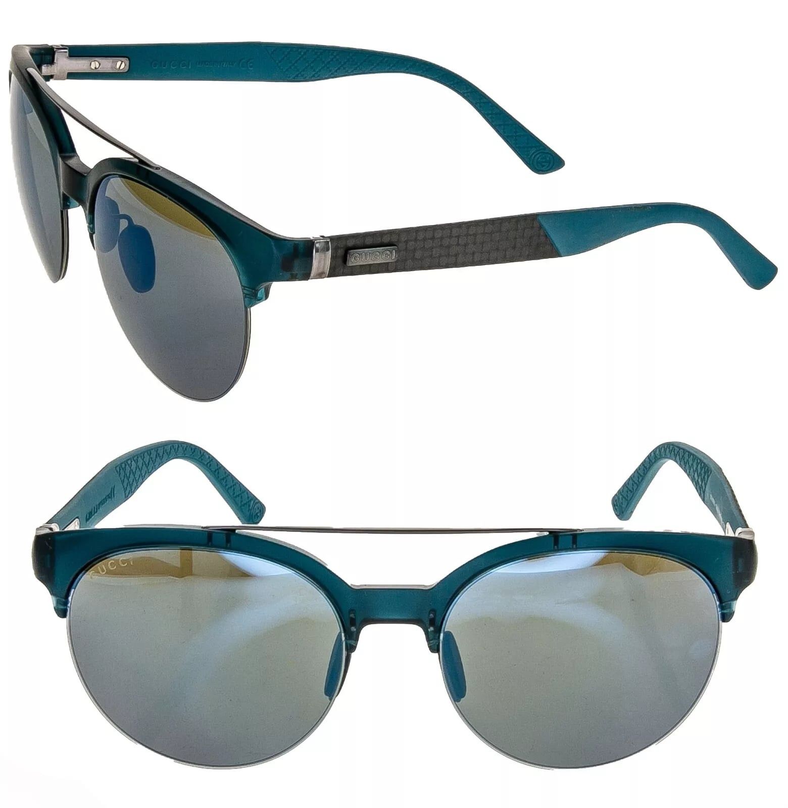 Gucci GUCCI Round GG1069S Matte Blue Unisex Sunglasses 1069 Size ONE SIZE - 1 Thumbnail