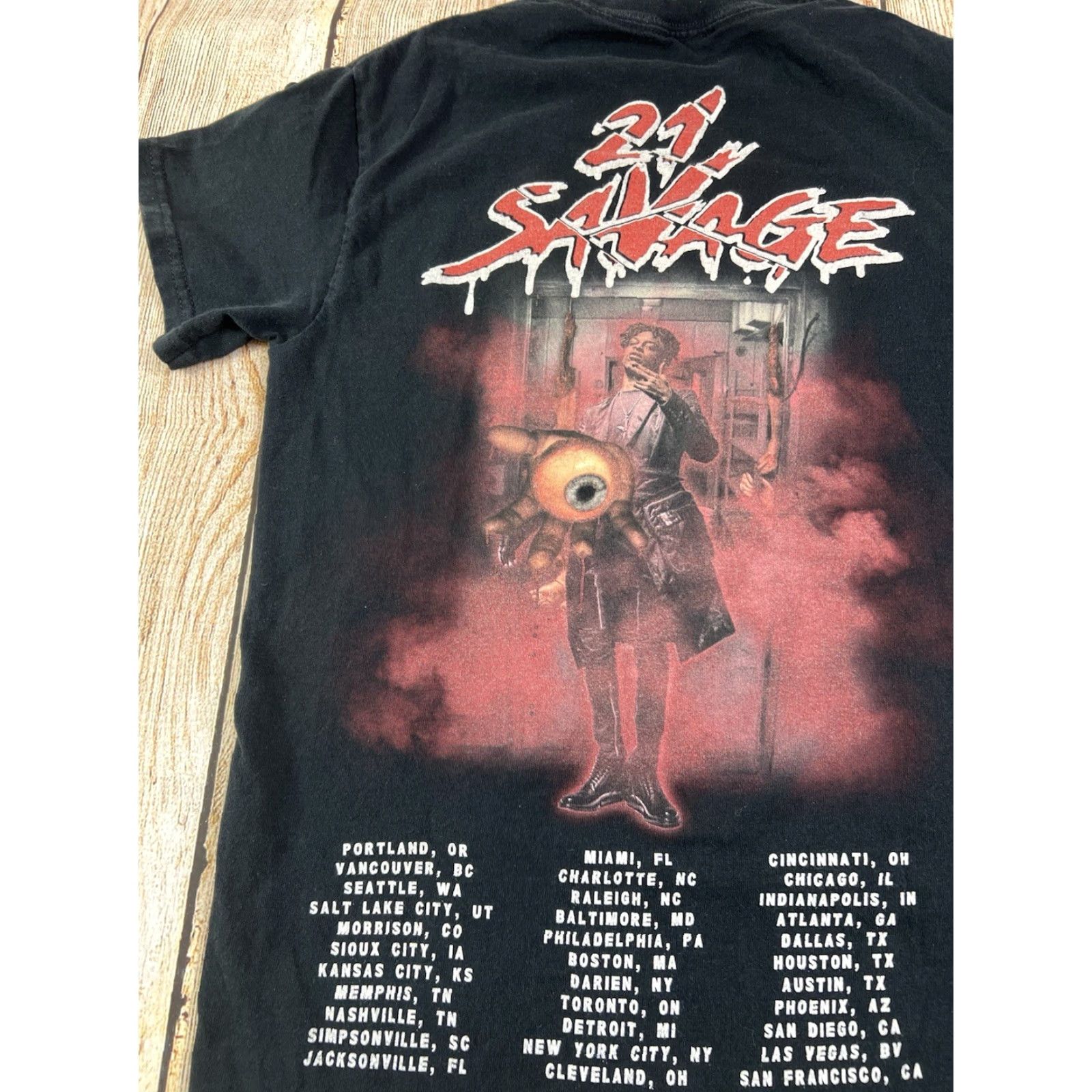 Vintage 21 Savage T-Shirt Black Short Sleeve Graphic Print Music 21 Savage US Tour 2018 Size S Mens Small Shirt Size US S / EU 44-46 / 1 - 6 Thumbnail