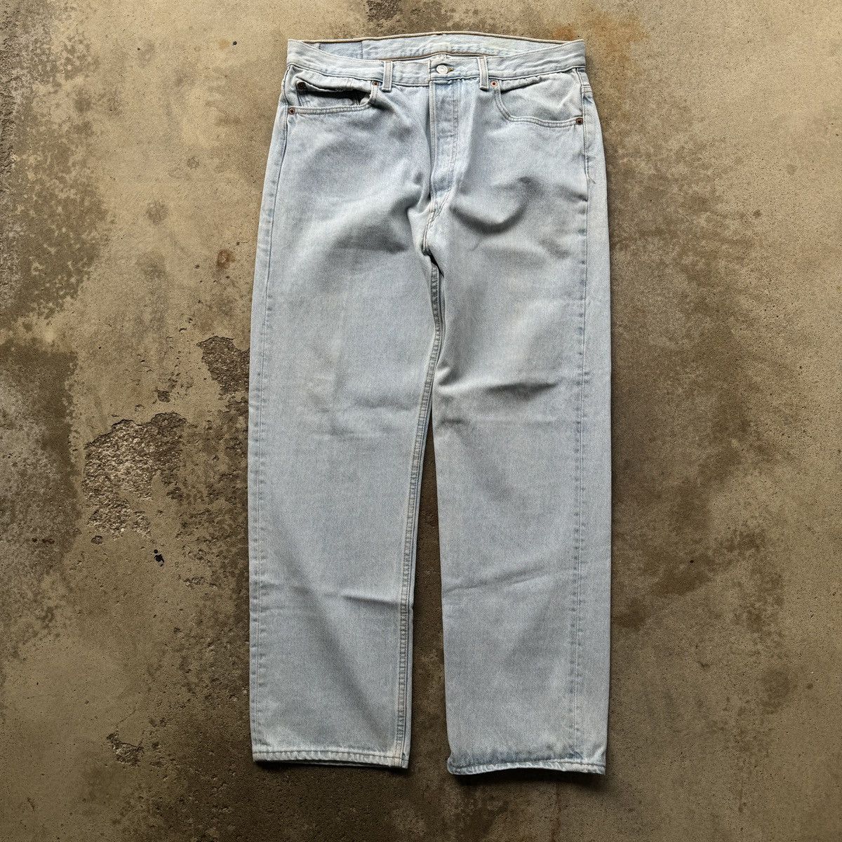 Levi's 90s Levi's 501 Thrashed Faded Jeans USA ERD Grunge Chrome Size US 35 - 1 Thumbnail