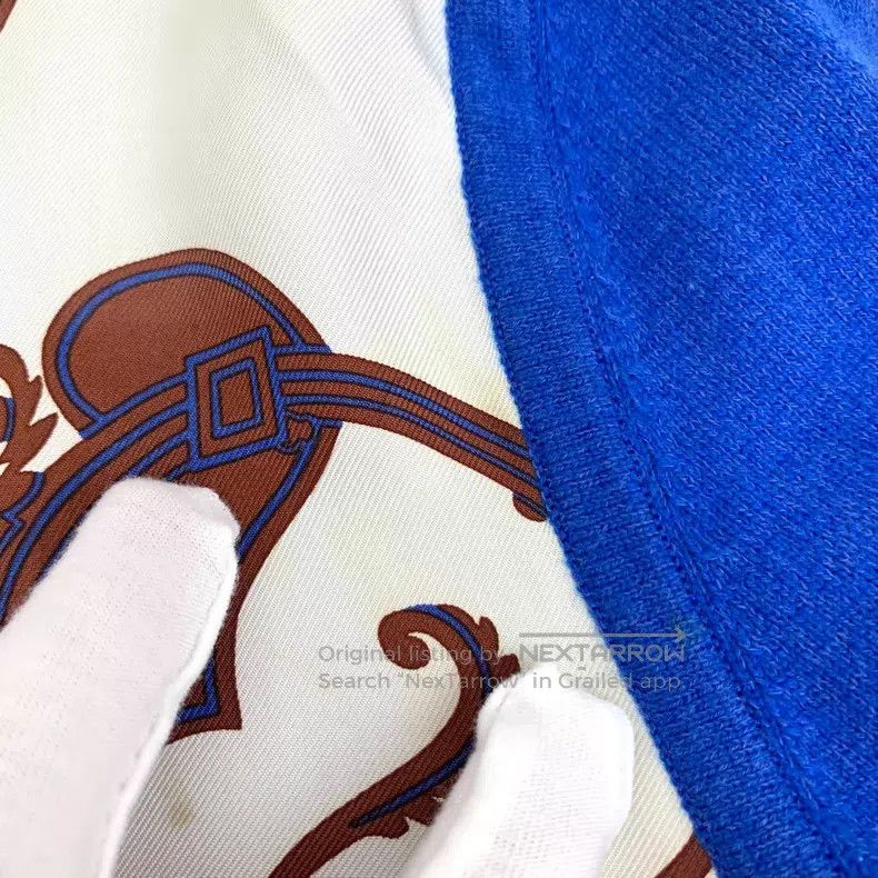 Hermes Hermes Dark blue carriage print patchwork cashmere crew-ne Size XS / US 0-2 / IT 36-38 - 8 Thumbnail