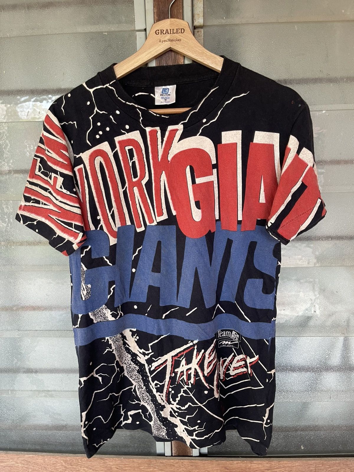 NFL Vintage Magic Johnson T's New York Giants All Over Print Tee Size US M / EU 48-50 / 2 - 3 Thumbnail