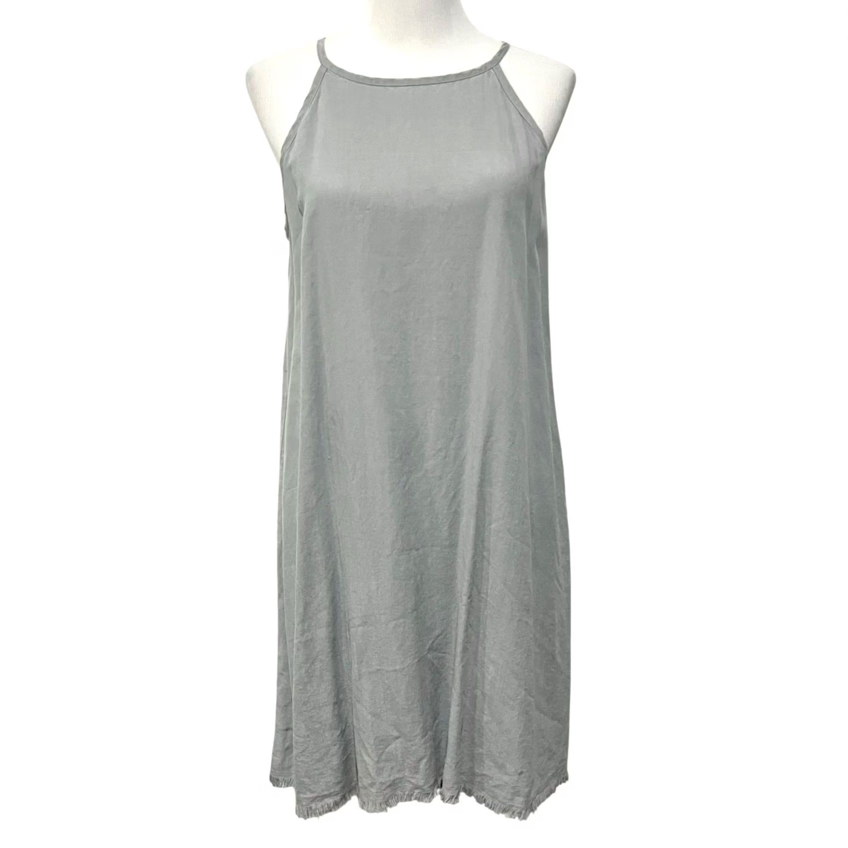 Anthropologie ANTHROPOLOGIE Cloth & Stone Shirt Dress L Gray High Neck Sleeveless Tie Swing Dress Women Short Casual Party/Cocktail Travel Summer Spring Fall Size L / US 10 / IT 46 - 2 Thumbnail