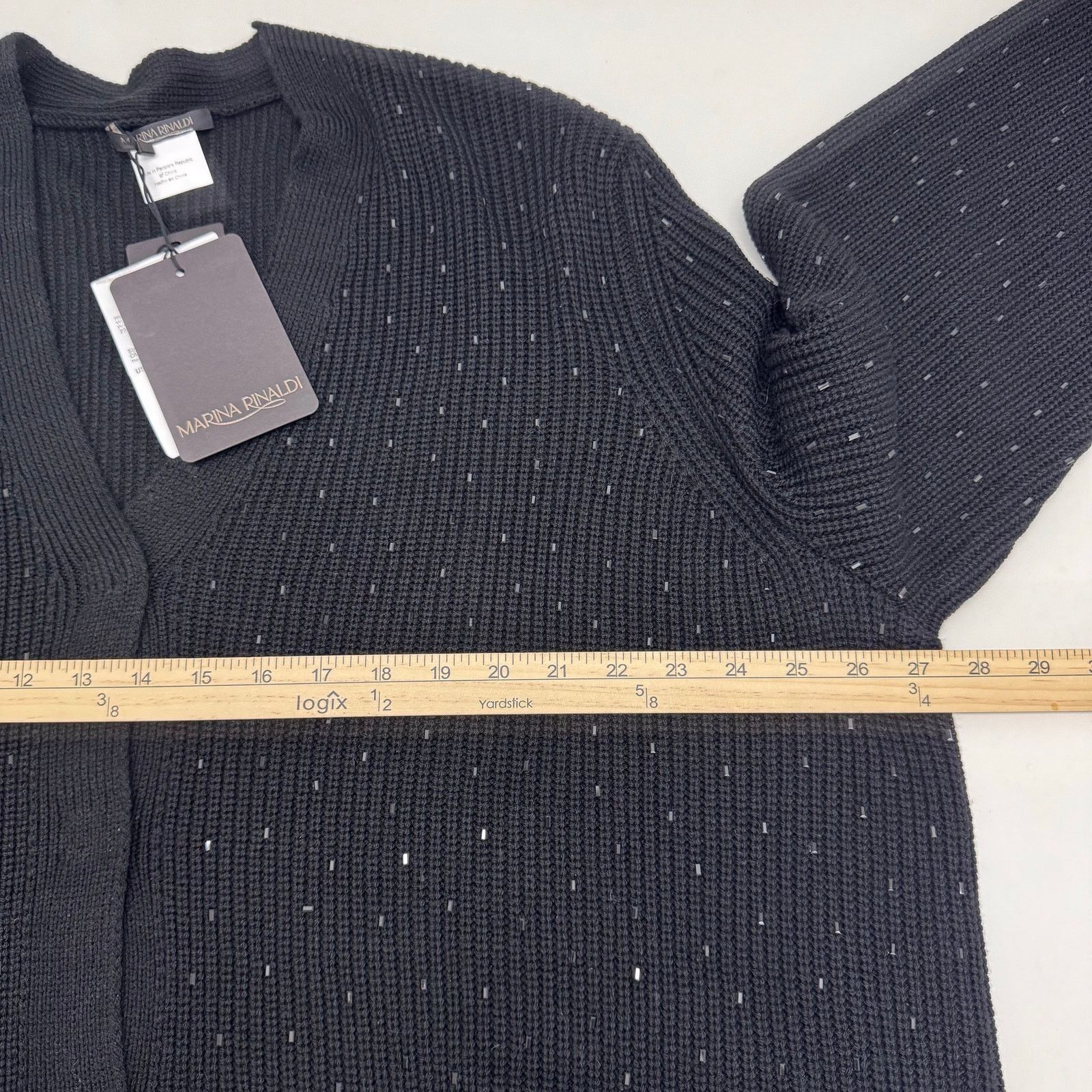 Marina Rinaldi Marina Rinaldi Sequin Embellished V-neck Knit Cardigan 20-22 Size 3XL / US 20-22 - 8 Thumbnail