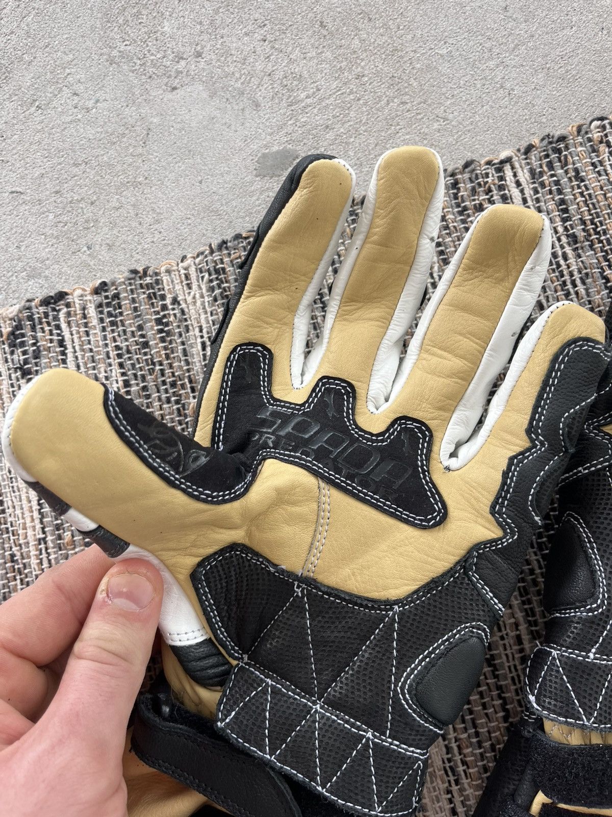 Other Vintage Spada Leather Motorcycle Gloves Carbon Inserts Y2K Size ONE SIZE - 15 Thumbnail