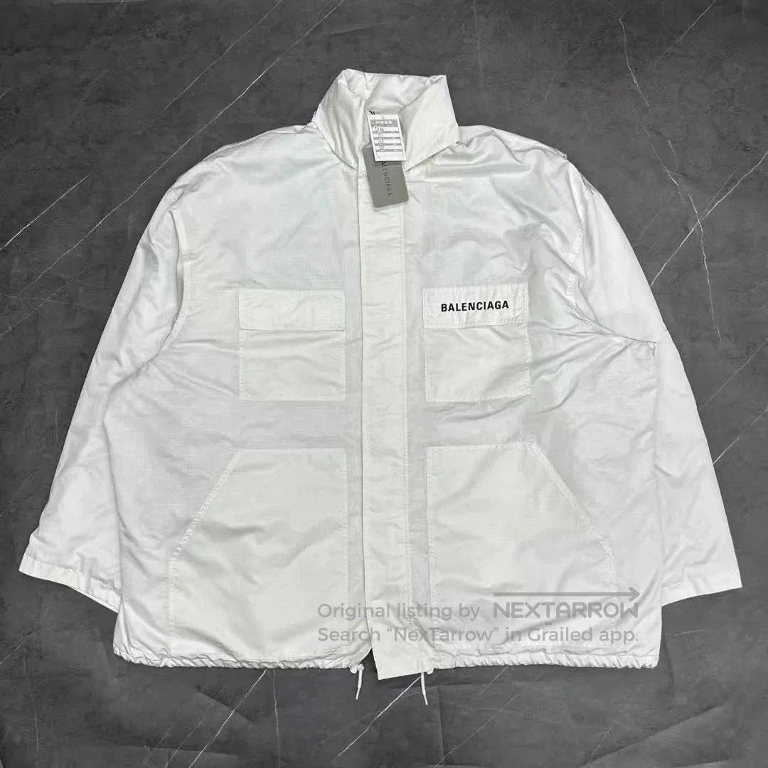 Balenciaga Balenciaga White Embroidered Logo Jacket. Size US L / EU 52-54 / 3 - 1 Thumbnail