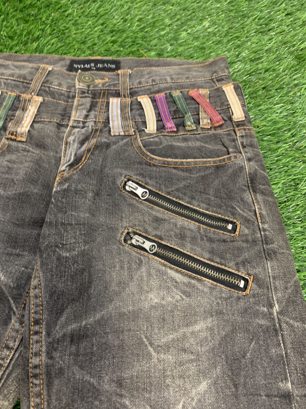 Vintage NYLAUS Double Waist Clawmark Distressed Faded Jean Size US 30 / EU 46 - 4 Thumbnail