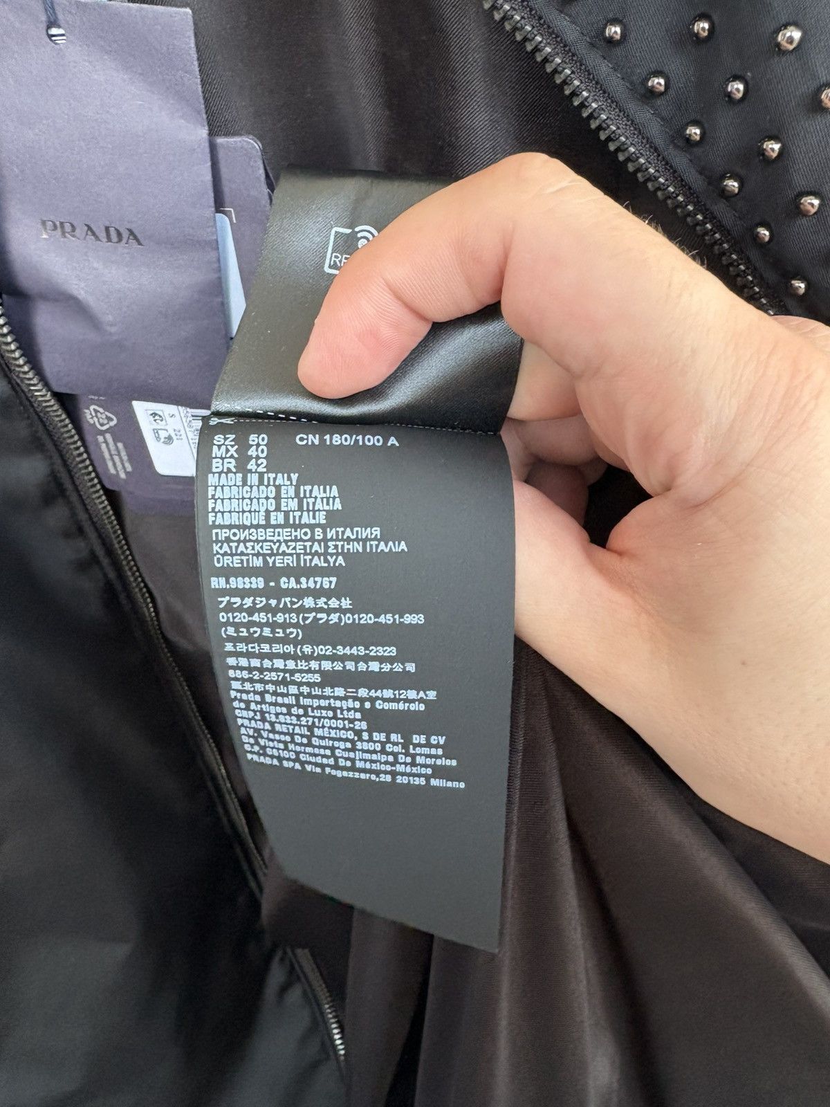 Prada Prada studded Re-Nylon blouson jacket size IT 50 Size US L / EU 52-54 / 3 - 13 Thumbnail