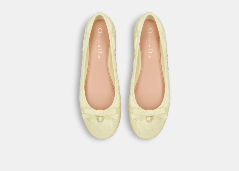 Dior o1w1db10126 KCB877 Ballet Flats in Pastel Yellow Size US 12 / IT 42 - 3 Thumbnail