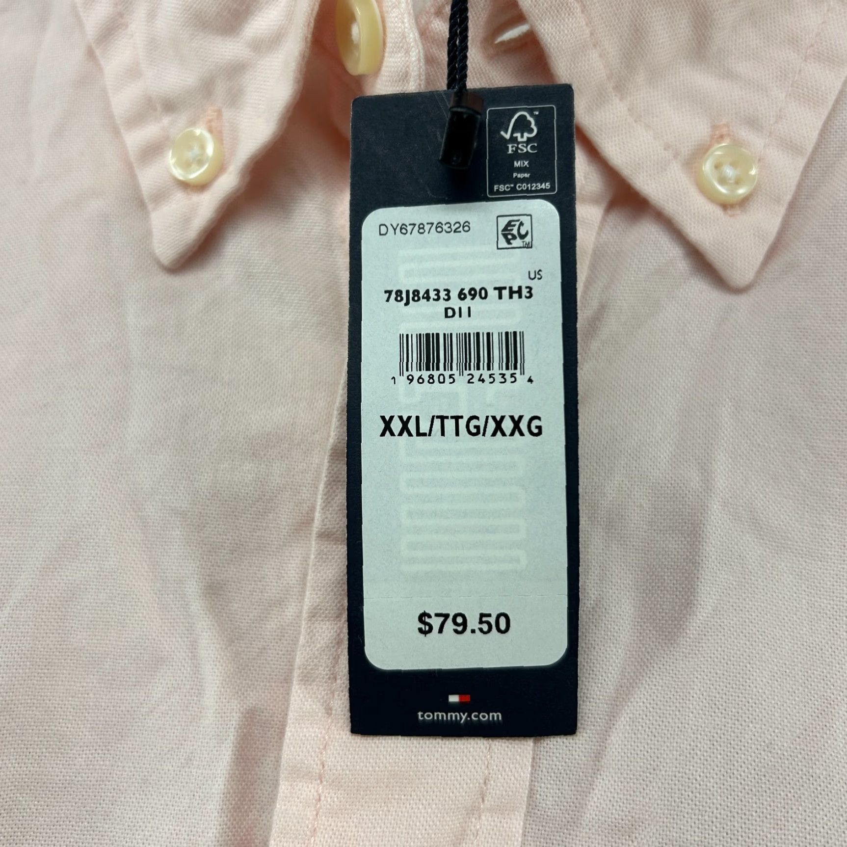 Tommy Hilfiger Tommy Hilfiger Shirt Mens 2XL Pink Button-Up Long Sleeve Solid Stretch Regular Size US XXL / EU 58 / 5 - 6 Thumbnail