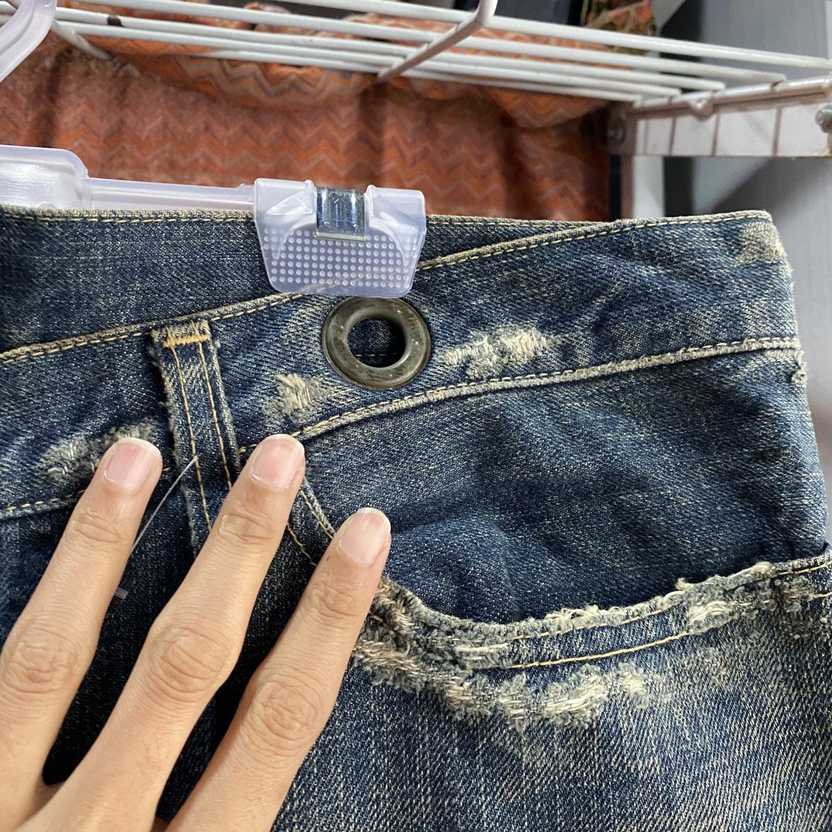 Le Grande Bleu (L.G.B.) LGB Distressed Blue Denim Jeans | Vintage Wash Ripped Style Size US 33 - 14 Thumbnail
