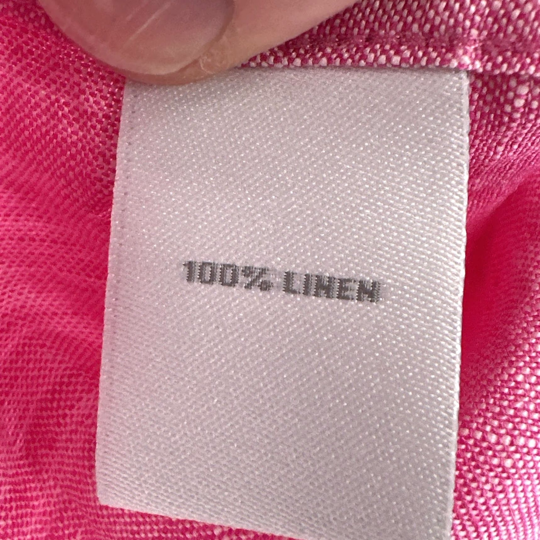 Murano Murano Shirt Mens Large Pink Linen Short Sleeve Button Up Spring Size US L / EU 52-54 / 3 - 5 Thumbnail