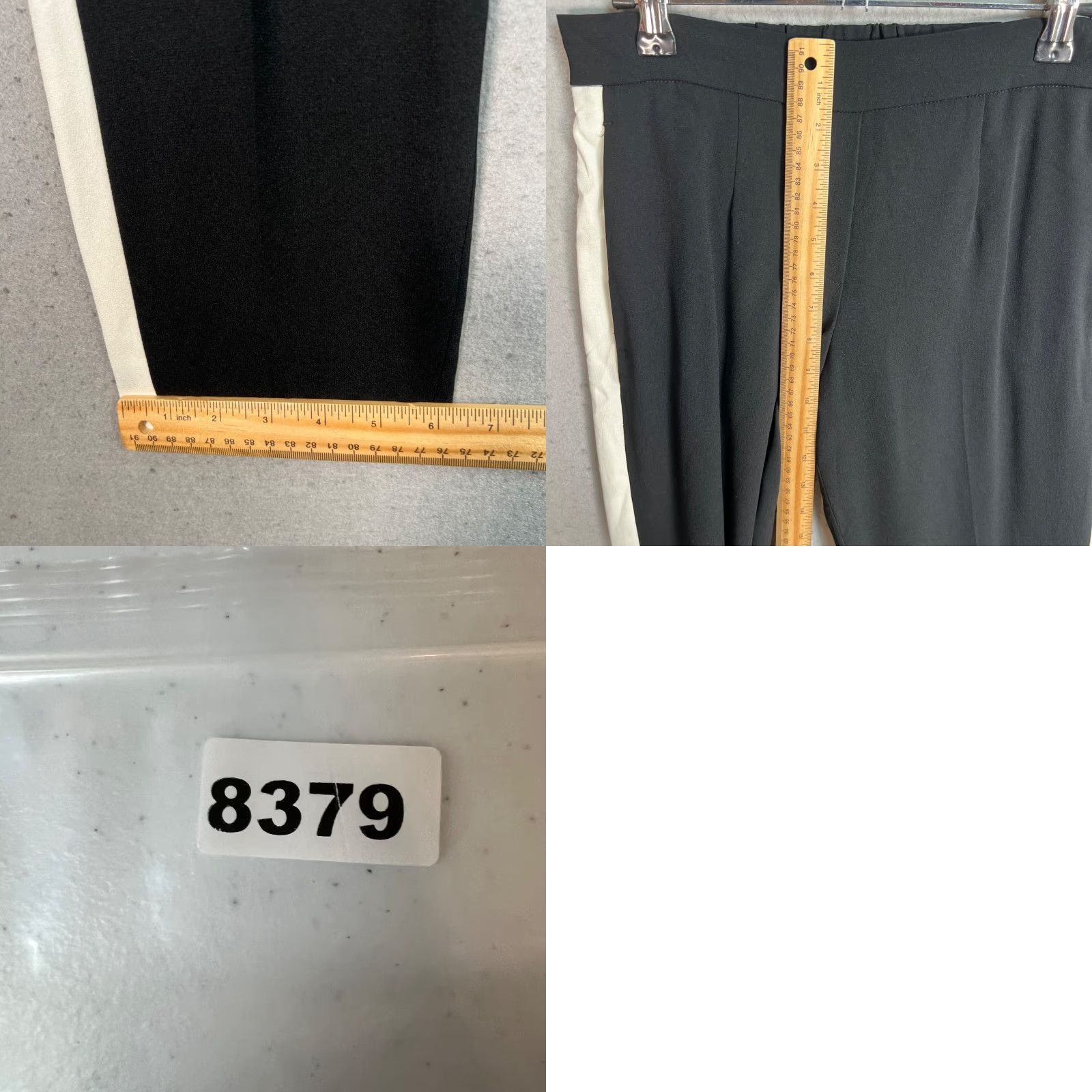 Vintage Babaton Black & White Side Stripe Pants Womens Size 4 High Rise Ankle Slim Straight 28 in Inseam 25 in Size 27" / US 4 / IT 40 - 8 Thumbnail