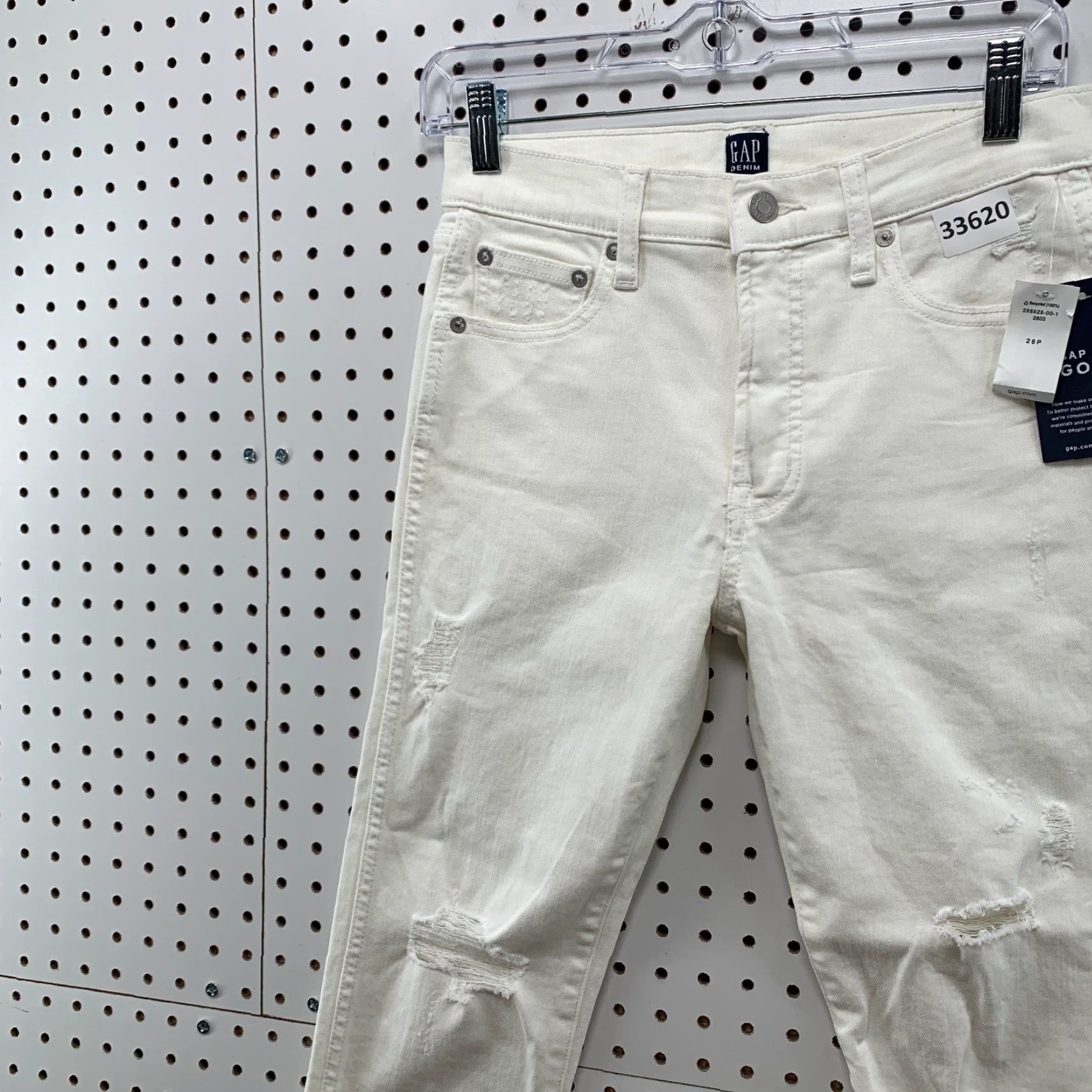 Gap GAP White Denim Jeans Womens Petite 26 Slim Straight Casual 26P NWT Size 26" / US 2 / IT 38 - 6 Thumbnail