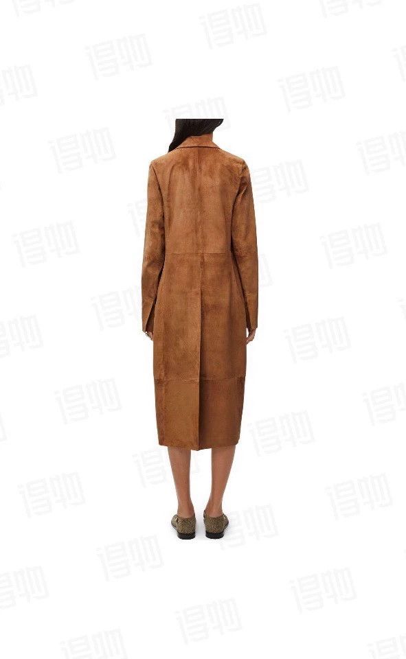 Loewe LOEWE Female camel leather calf leather lapel double rowed Size XXS / US 00 / IT 34 - 9 Thumbnail