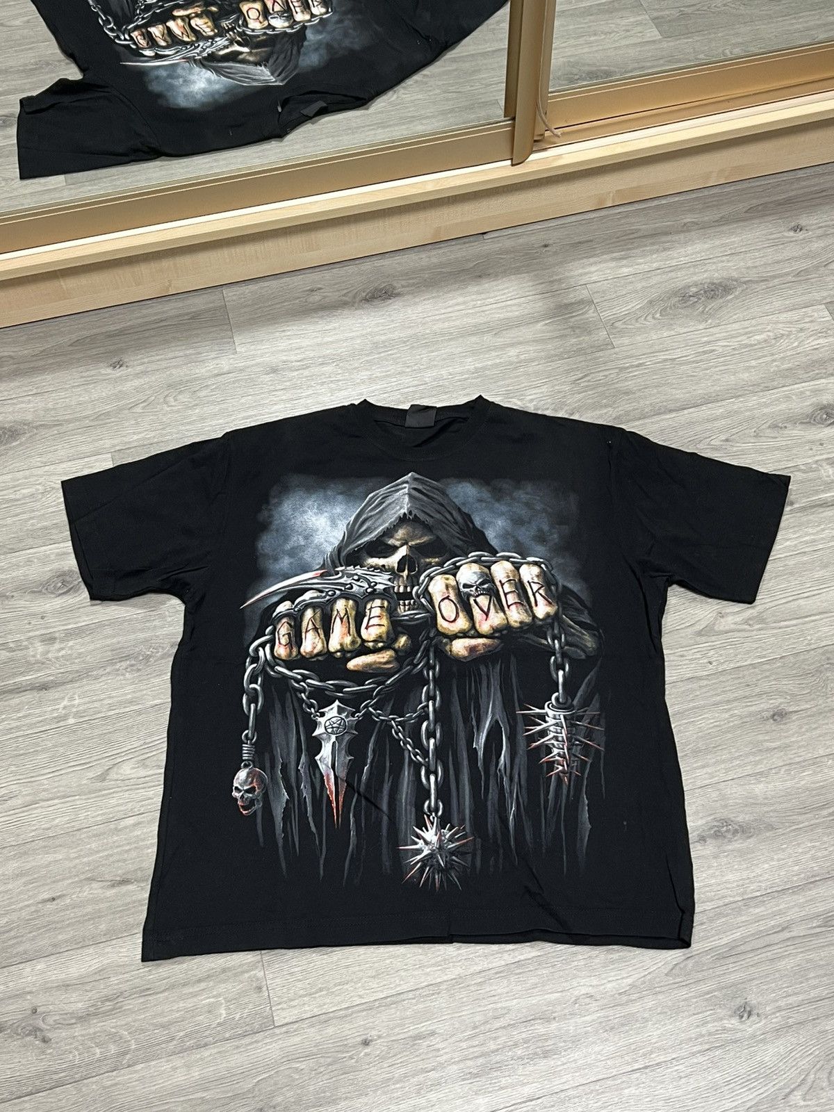 Vintage Vintage 90s Game Over Skull Tee You Lose Stitch Rare Size US XL / EU 56 / 4 - 1 Thumbnail