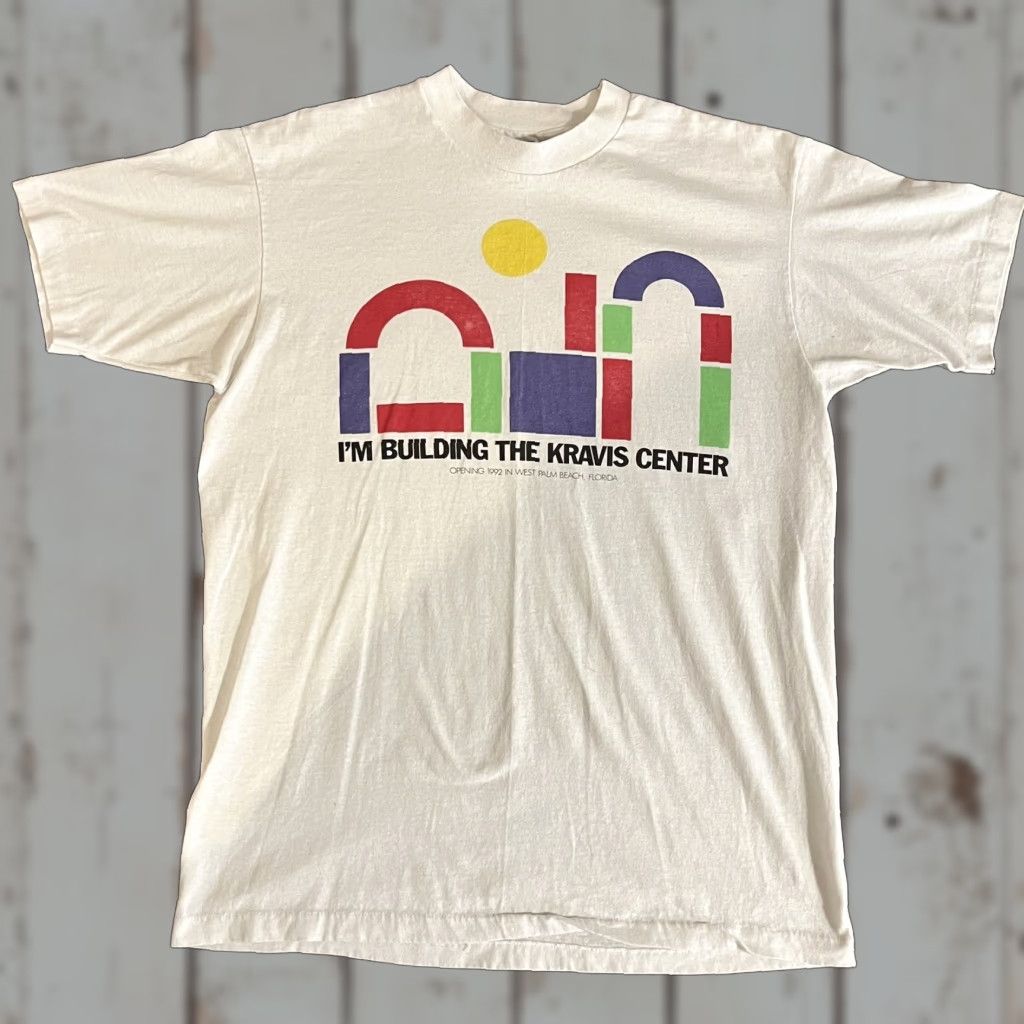 Hanes VINTAGE Hanes T-Shirt Men Single Stitch Crew Neck White L Beach Kravis Center Palm Beach FL Size US L / EU 52-54 / 3 - 1 Thumbnail