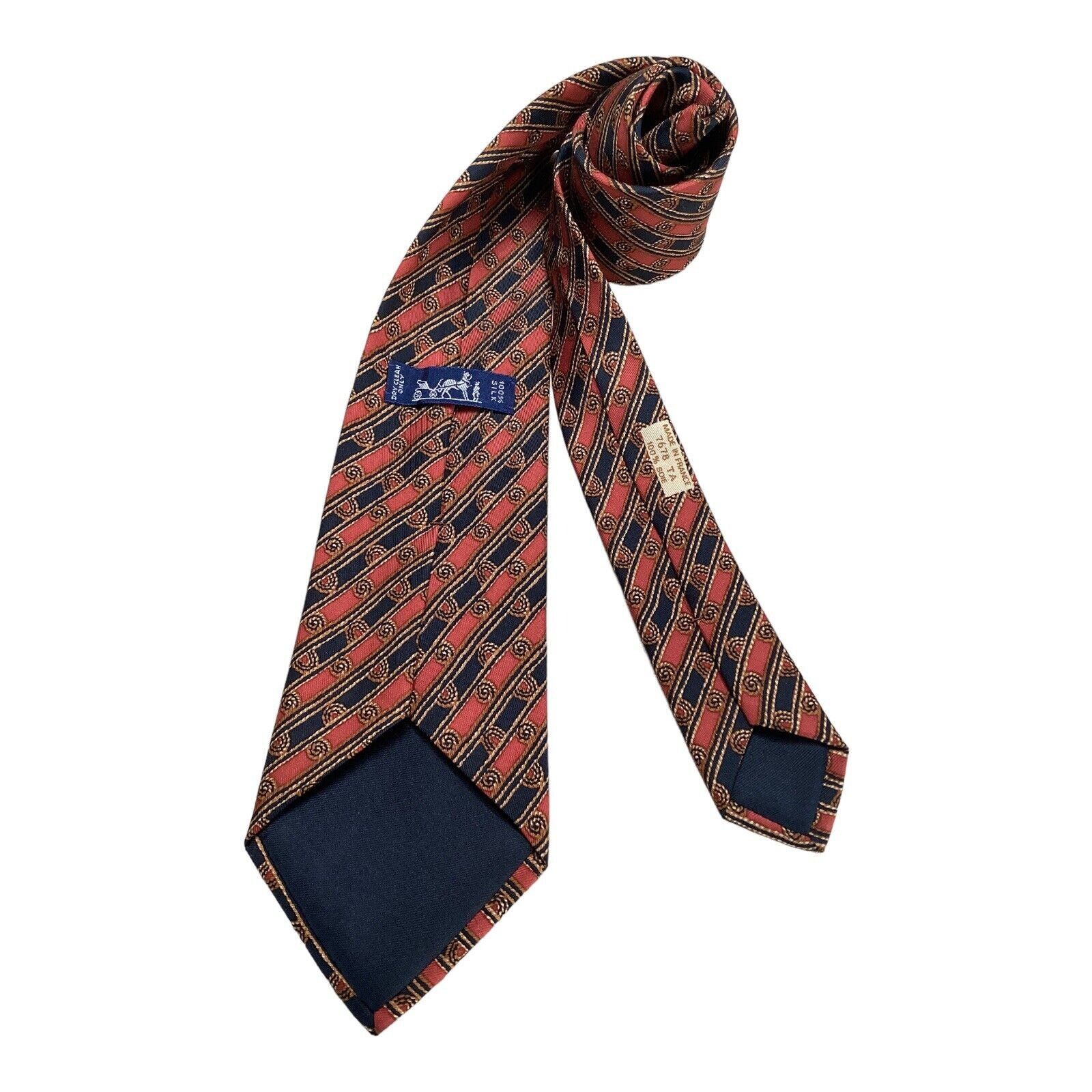 Hermes HERMES Paris 7678 TA Red Striped Luxury Silk Tie France W: 3 Size ONE SIZE - 2 Thumbnail